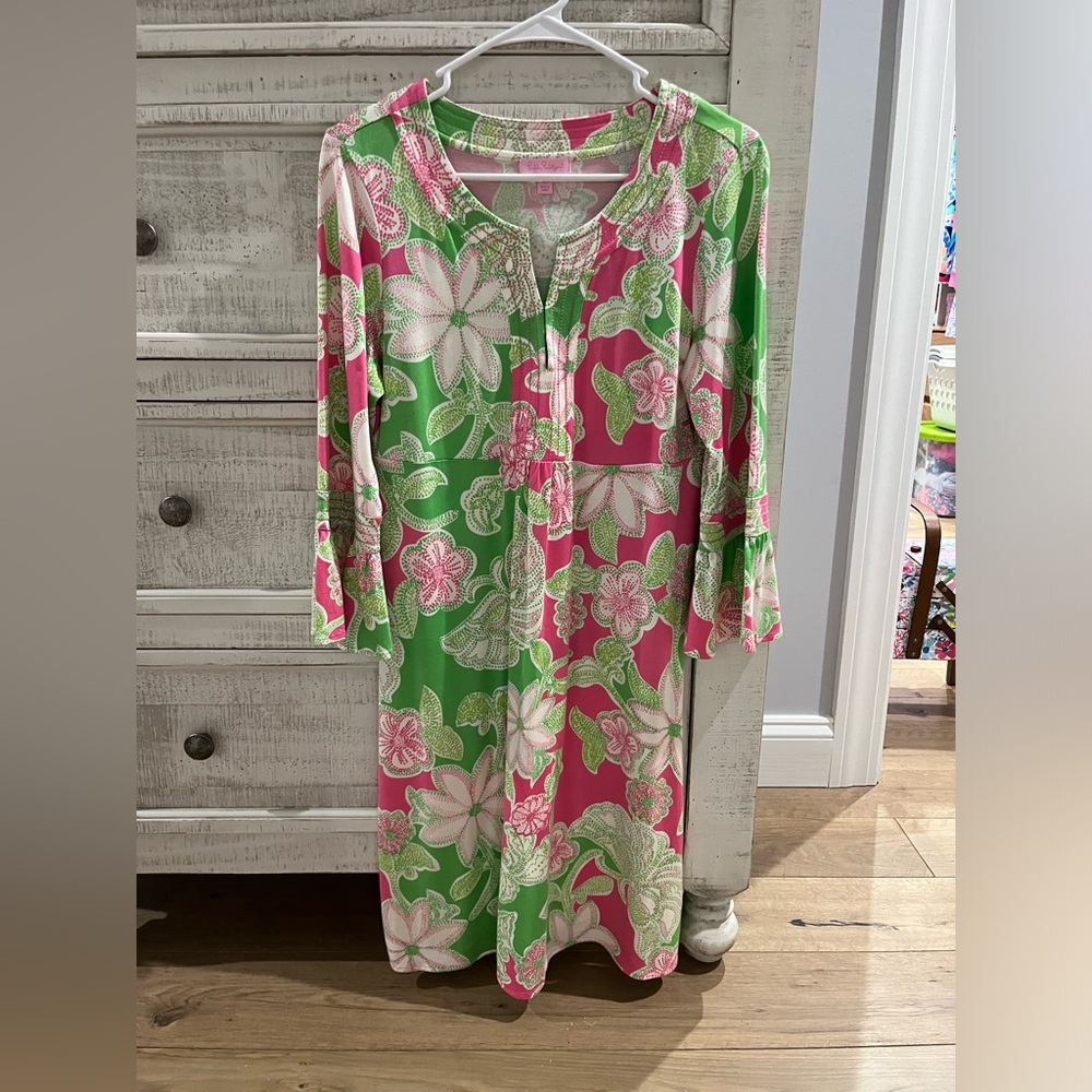Stunning Lilly Pulitzer Pink & Green Dress- size Large.